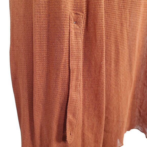 Soft Surroundings 2X Cardigan Mesh Sheer Open Tie Asymmetric Hem Roll Tab Autumn - Picture 8 of 10
